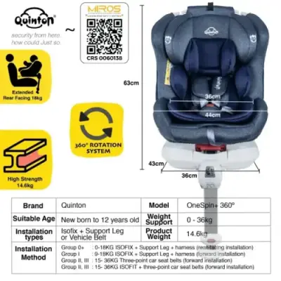 Quinton OneSpin+ 360 Car Seat catalog image 10